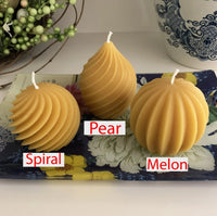 Elegant Beeswax Candle Set | Pear | Spiral | Melon - BIG FRENCHIES