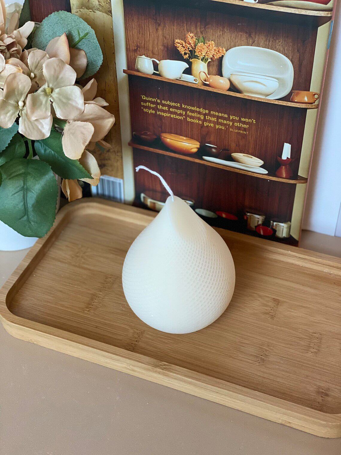 Elegant Teardrop Candle - Handmade Unique Home Decor Accent