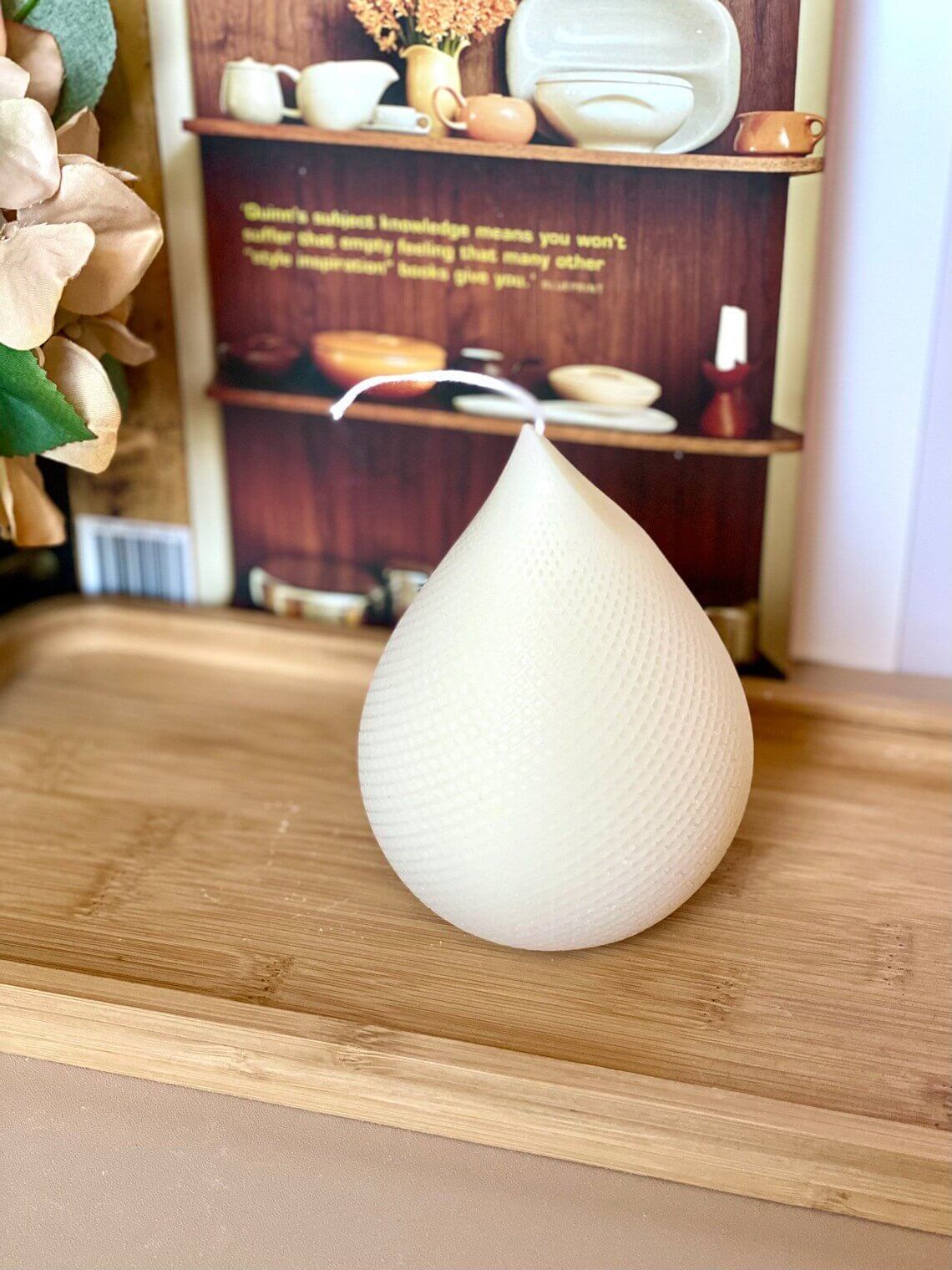 Elegant Teardrop Candle - Handmade Unique Home Decor Accent