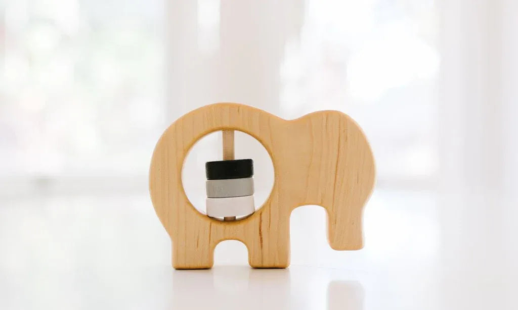 Elephant Wooden Baby Rattle - BIG FRENCHIES