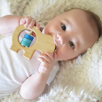 Elephant Wooden Baby Rattle - BIG FRENCHIES