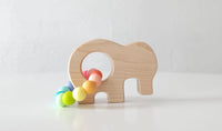 Elephant Wooden Grasping Toy with Teething Beads - BIG FRENCHIES