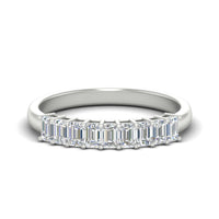 1 Carat Nine Stone Emerald Cut Wedding Band