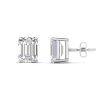 Certified Emerald Cut Diamond Solitaire Stud Earrings