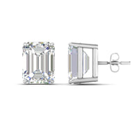 Certified Emerald Cut Diamond Solitaire Stud Earrings