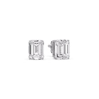 Certified Emerald Cut Diamond Solitaire Stud Earrings