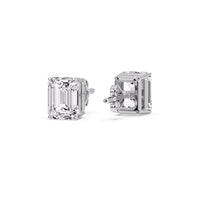 Certified Emerald Cut Diamond Solitaire Stud Earrings