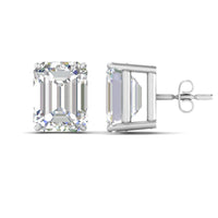 Certified Emerald Cut Diamond Solitaire Stud Earrings