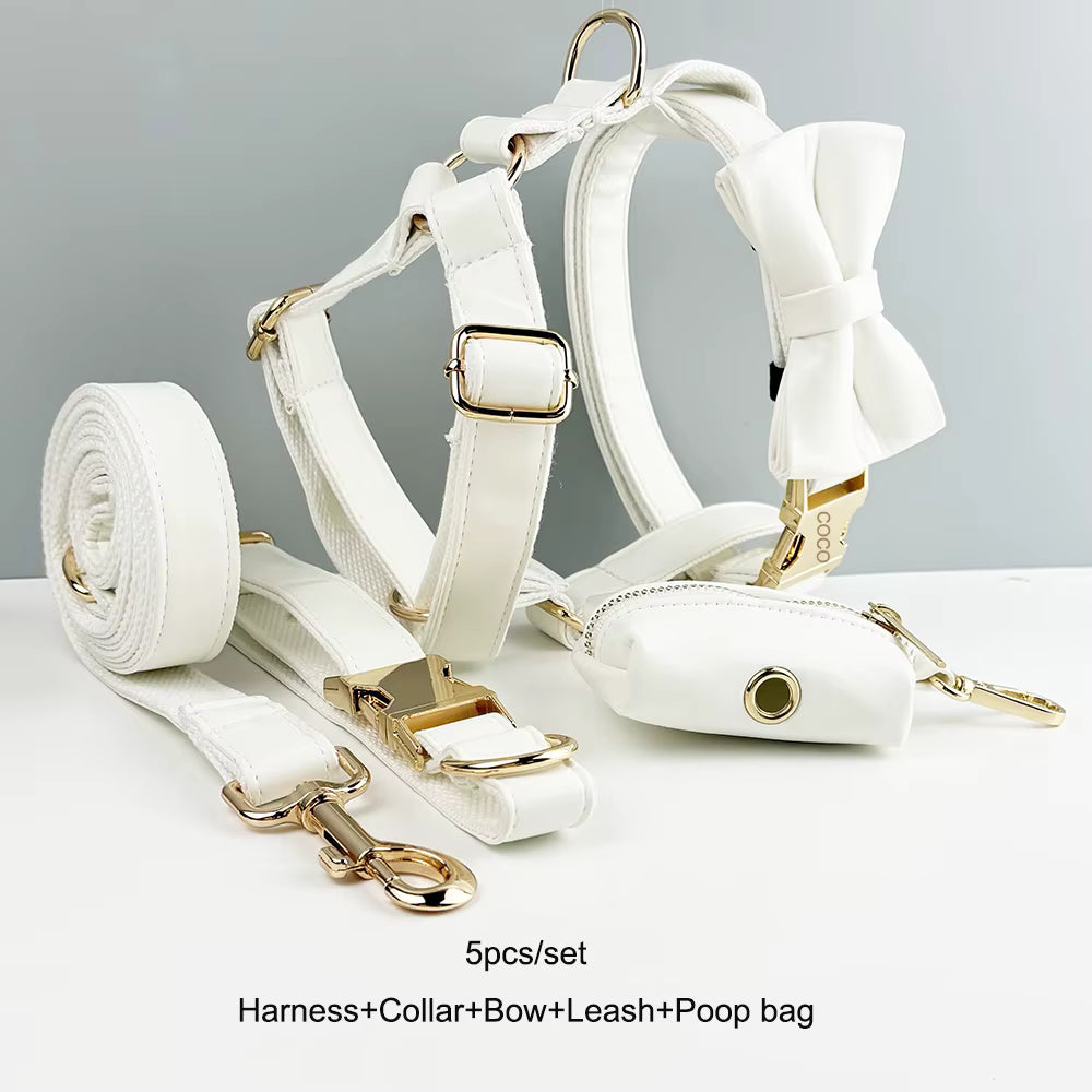 Personalized White Leather Classic Set