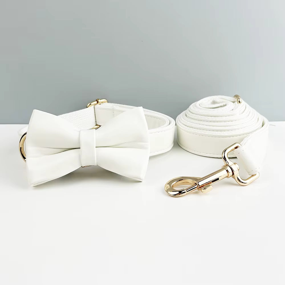 Personalized White Leather Classic Set