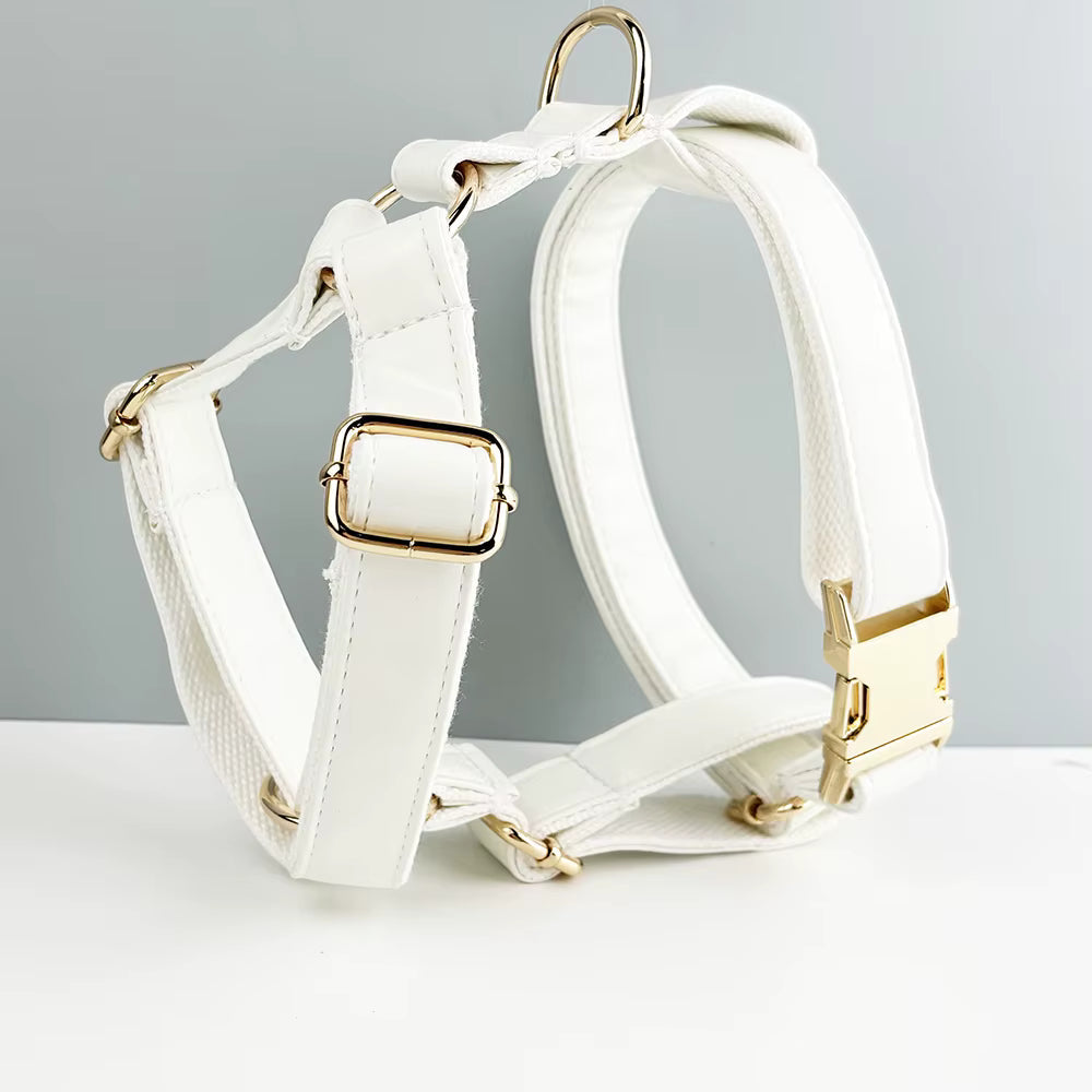 Personalized White Leather Classic Set