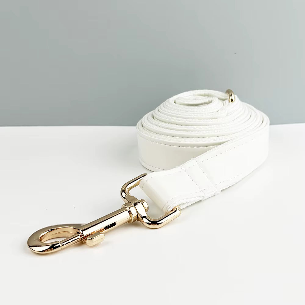 Personalized White Leather Classic Set