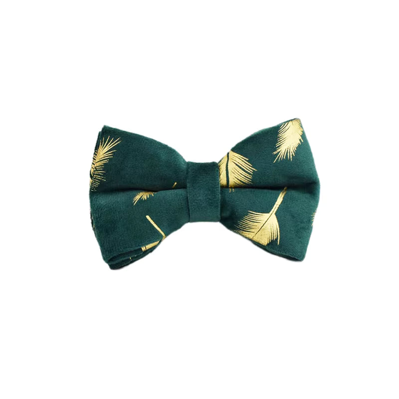 Personalized Green Feather Velvet Floral Classic Set