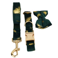 Personalized Green Feather Velvet Floral Classic Set