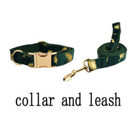 Personalized Green Feather Velvet Floral Classic Set