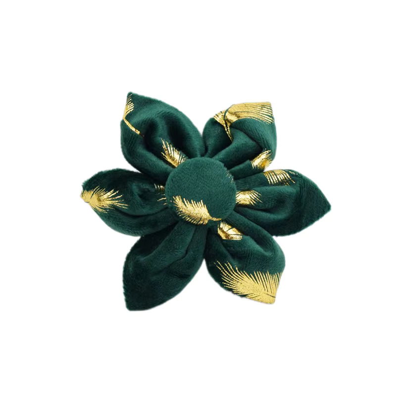 Personalized Green Feather Velvet Floral Classic Set