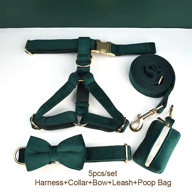 Personalized Green Velvet Classic Set