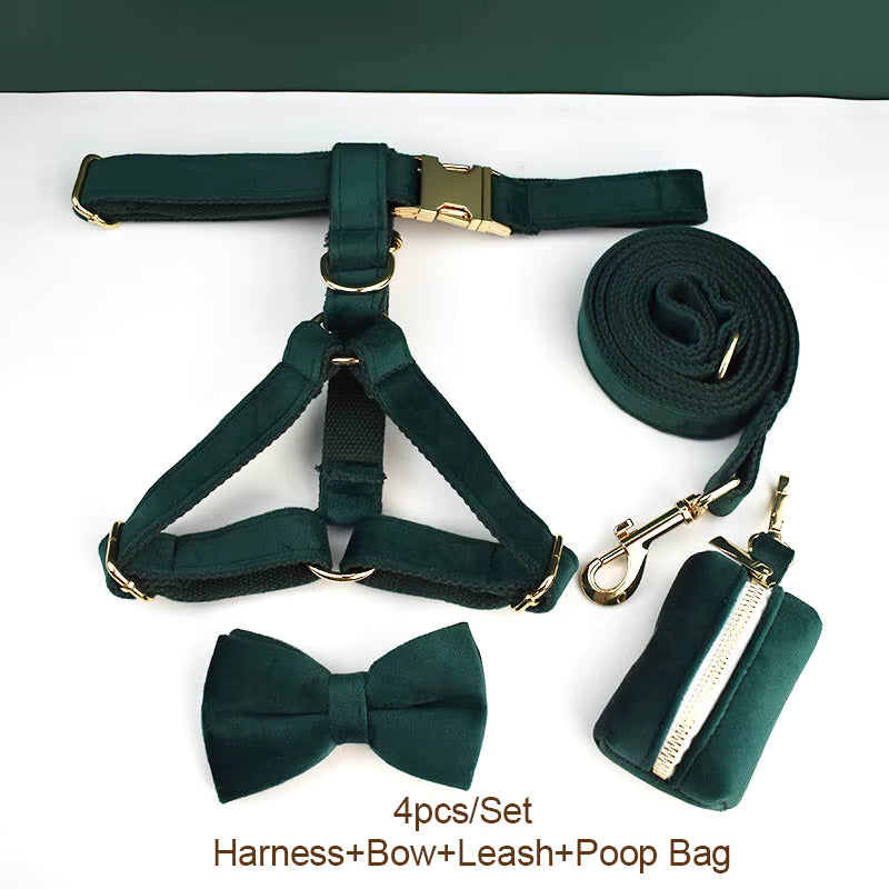 Personalized Green Velvet Classic Set