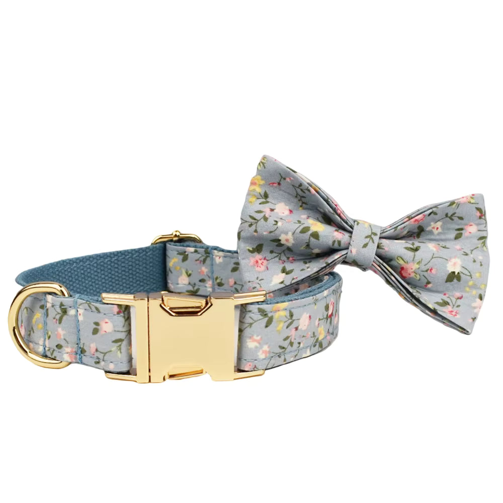 Personalized Dusty Blue Floral Classic Set