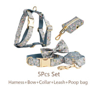 Personalized Dusty Blue Floral Classic Set