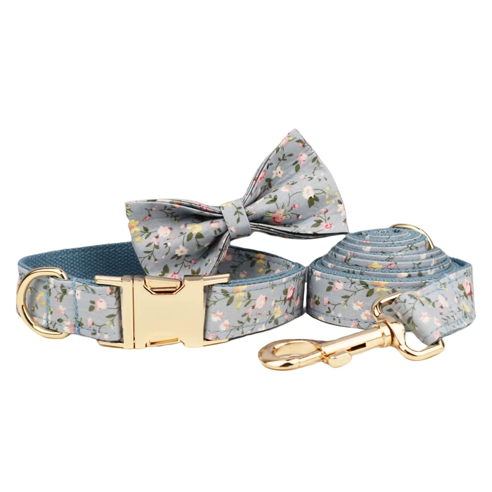 Personalized Dusty Blue Floral Classic Set