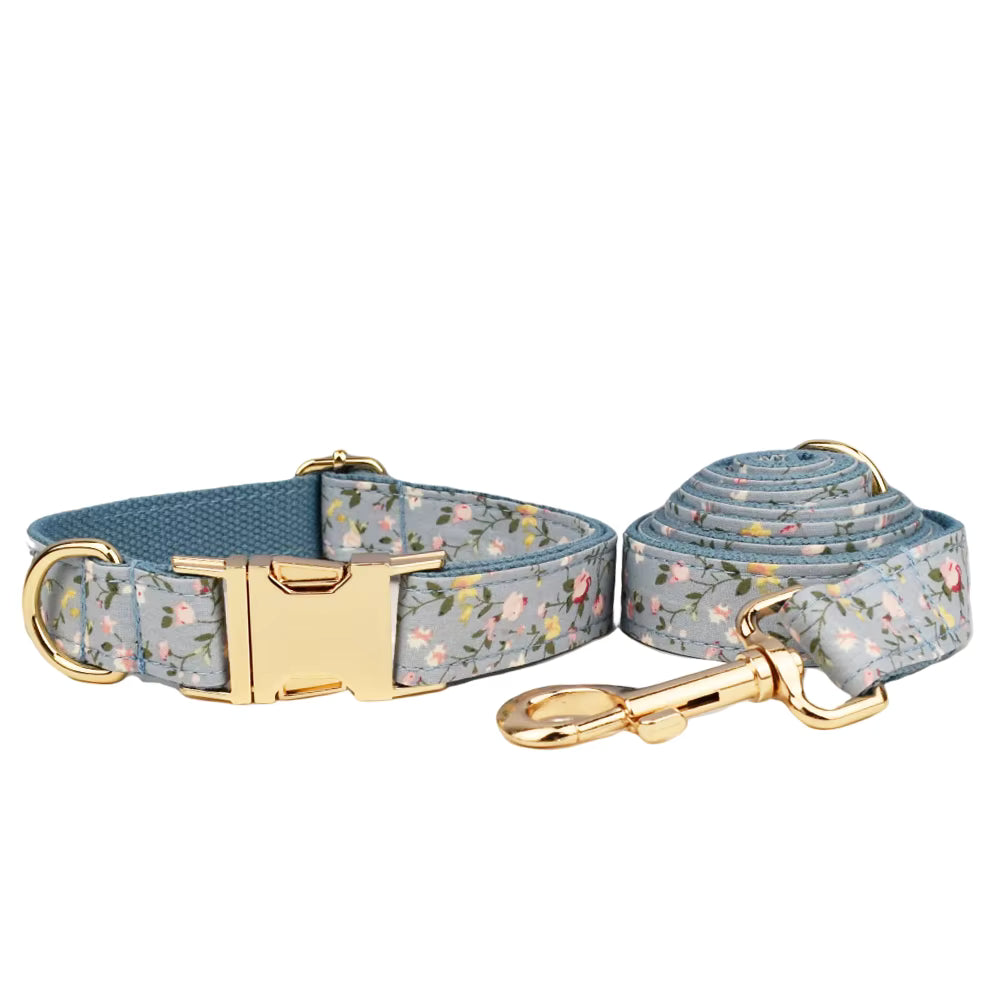 Personalized Dusty Blue Floral Classic Set