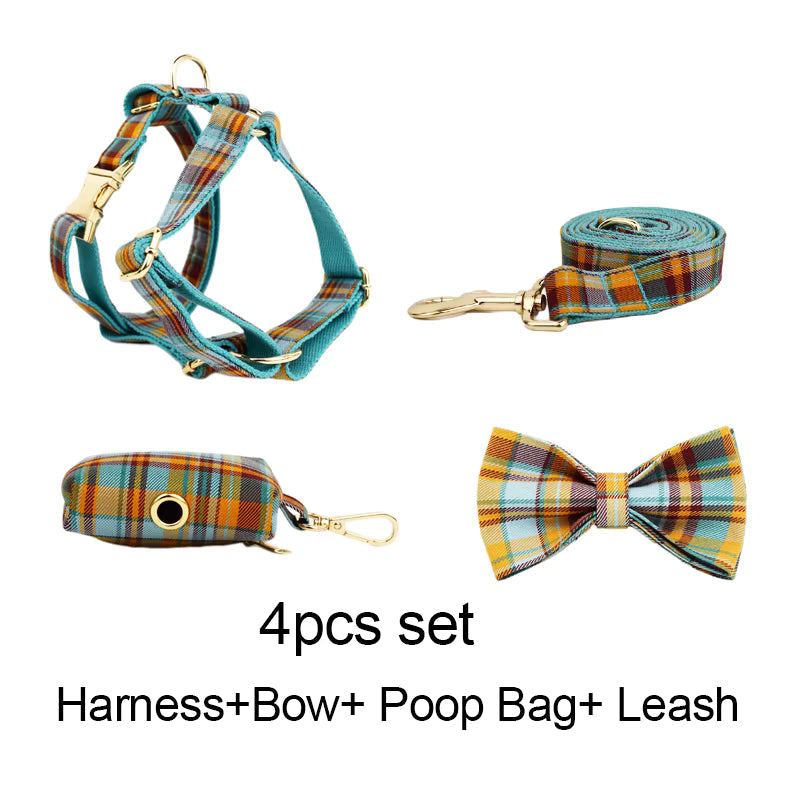 Personalized Autumn Blue Plaid Classic Set