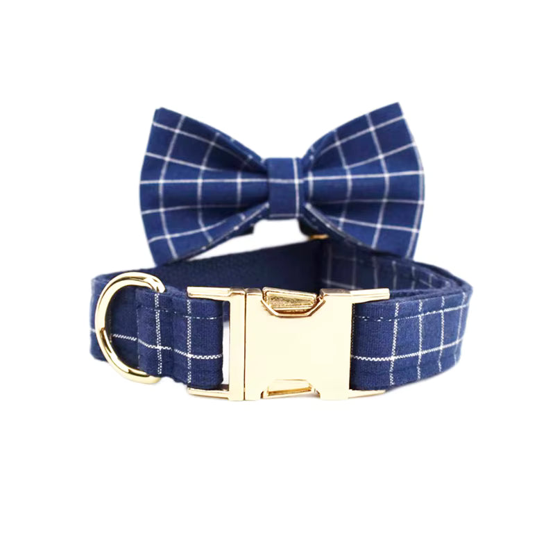 Personalized Plaid Dark Blue Classic Set