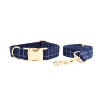 Personalized Plaid Dark Blue Classic Set