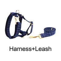 Personalized Plaid Dark Blue Classic Set