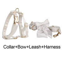 Personalized Wedding Pure White Satin Classic Set