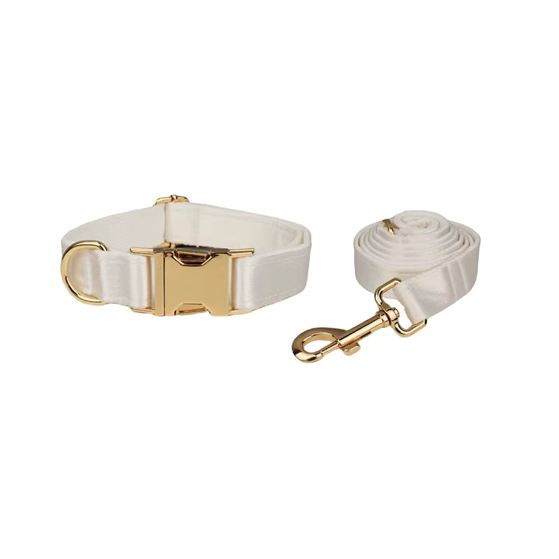 Personalized Wedding Pure White Satin Classic Set