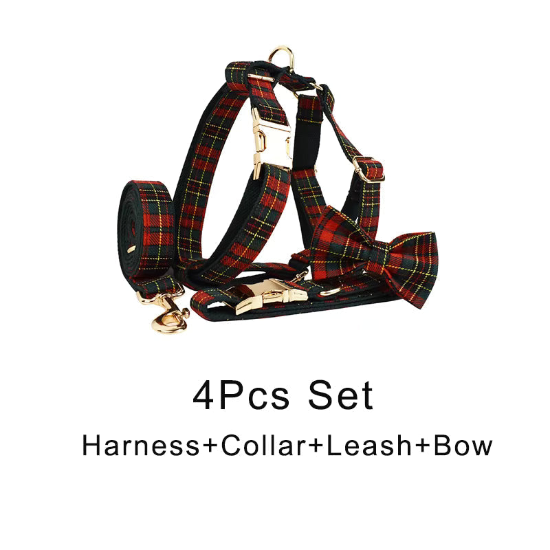 Personalized Red Tartan Christmas Classic Set