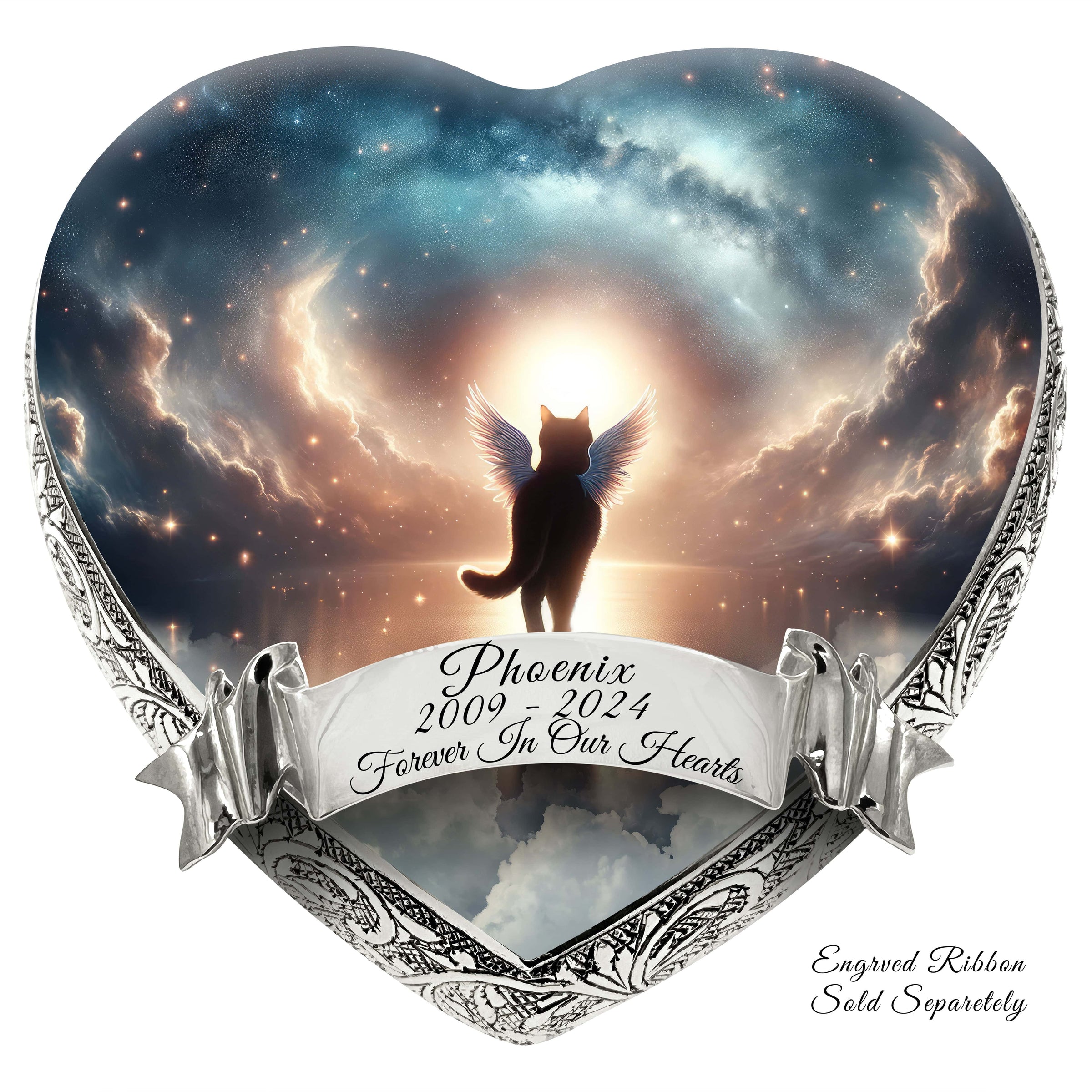 Celestial Symphony Cat Urns for Ashes & Cat Cremation Urn