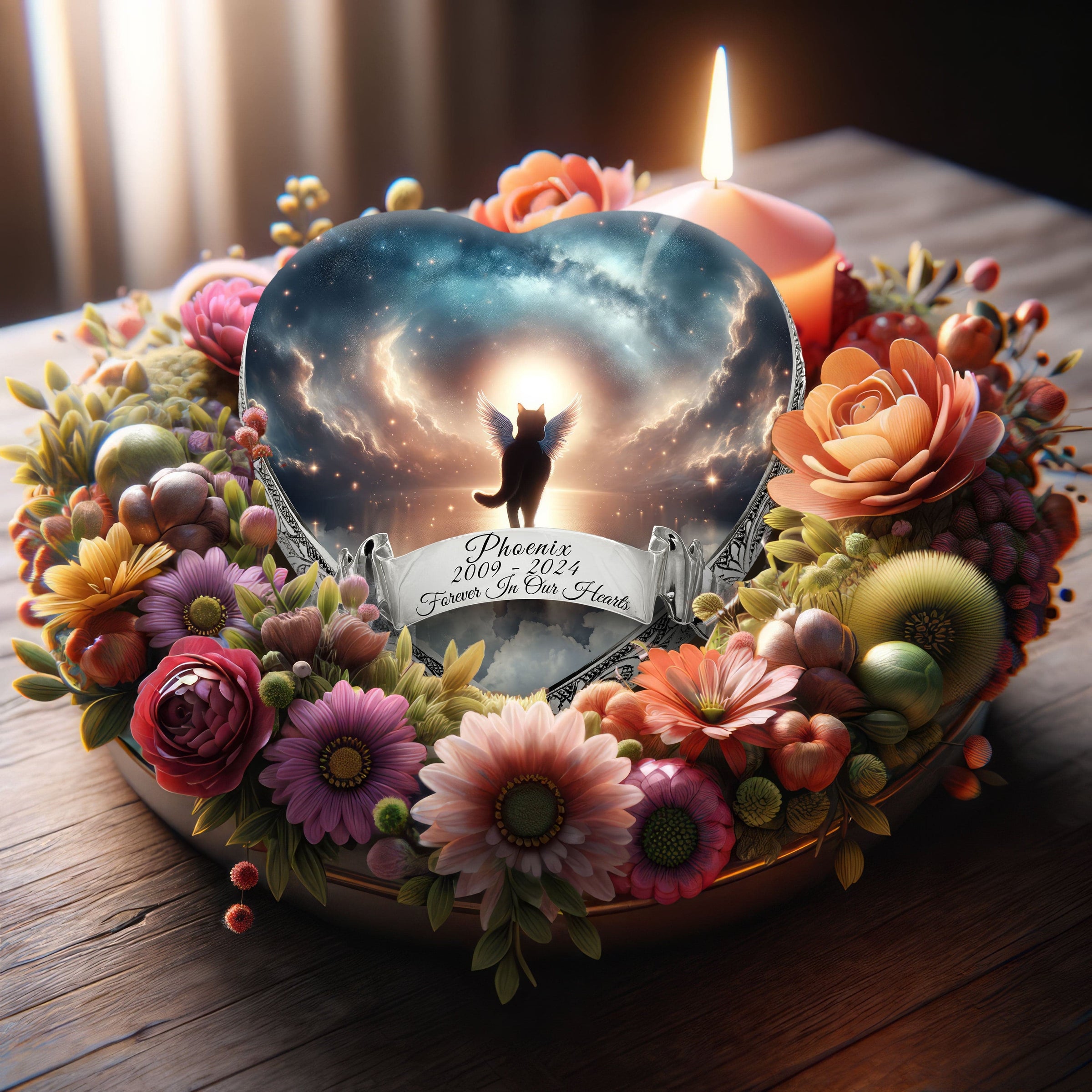 Celestial Symphony Cat Urns for Ashes & Cat Cremation Urn