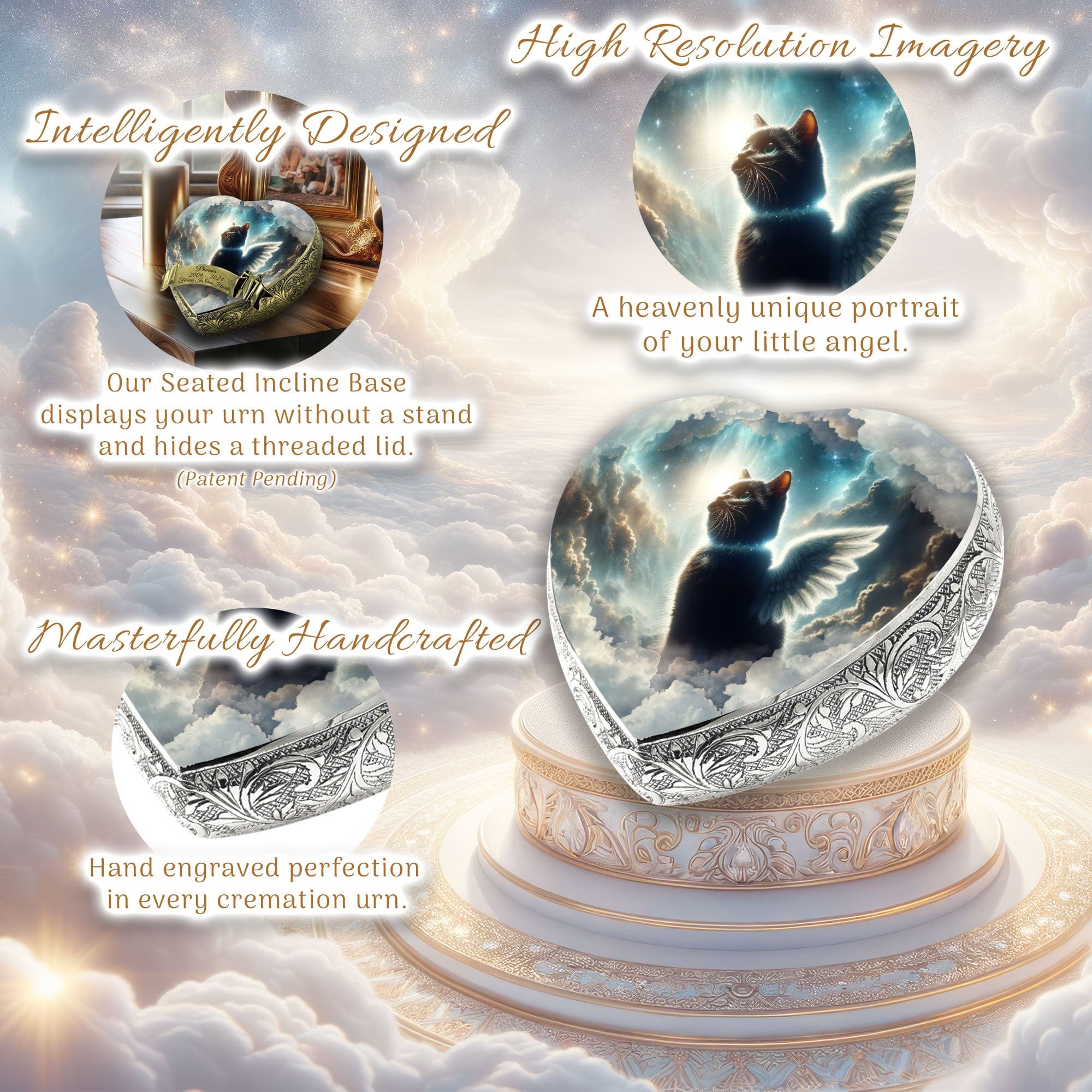 Nebula Night Cat Urns for Ashes & Cat Cremation Urn