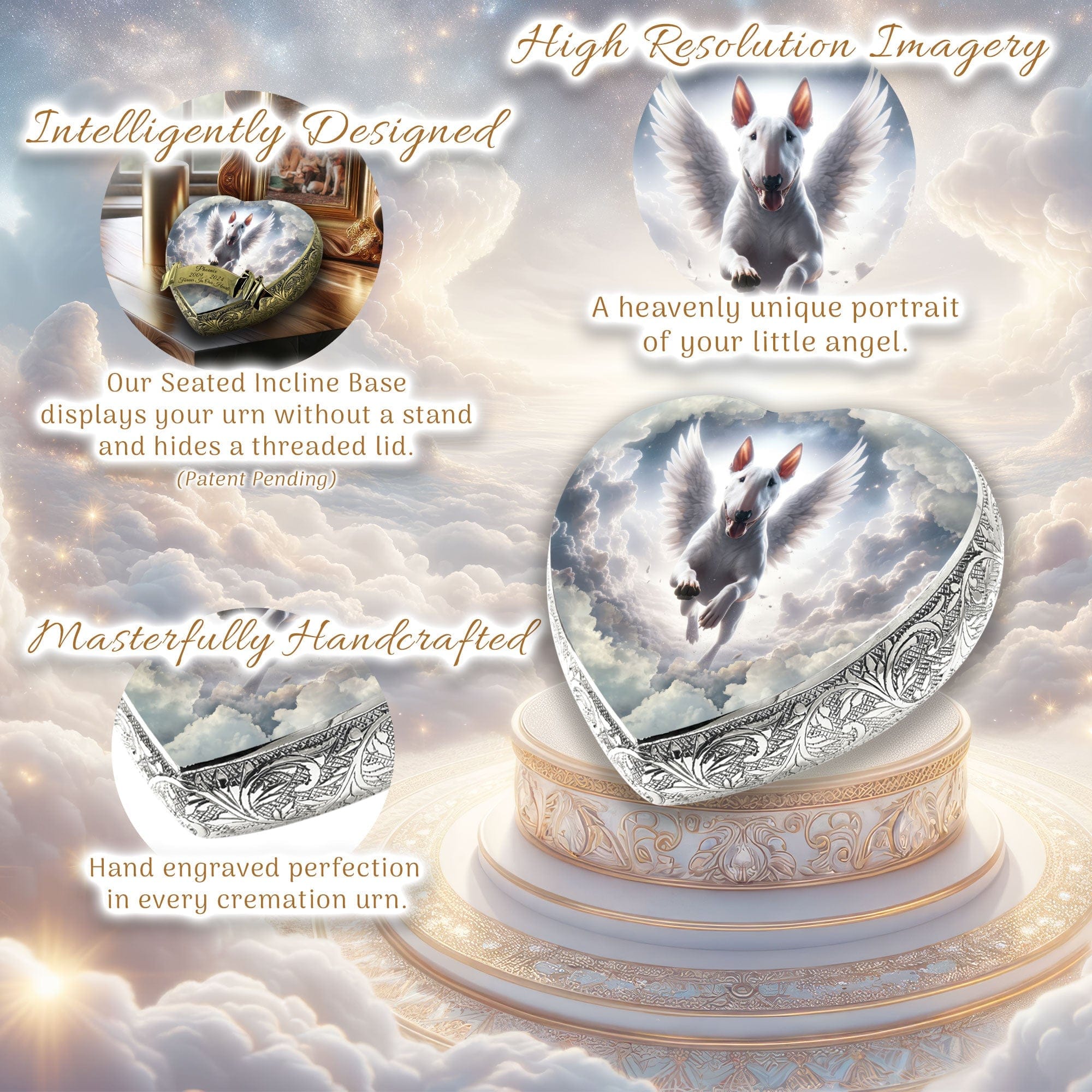 Bull Terrier Dog Urn - Celestial Cascade Urn for Dog Ashes