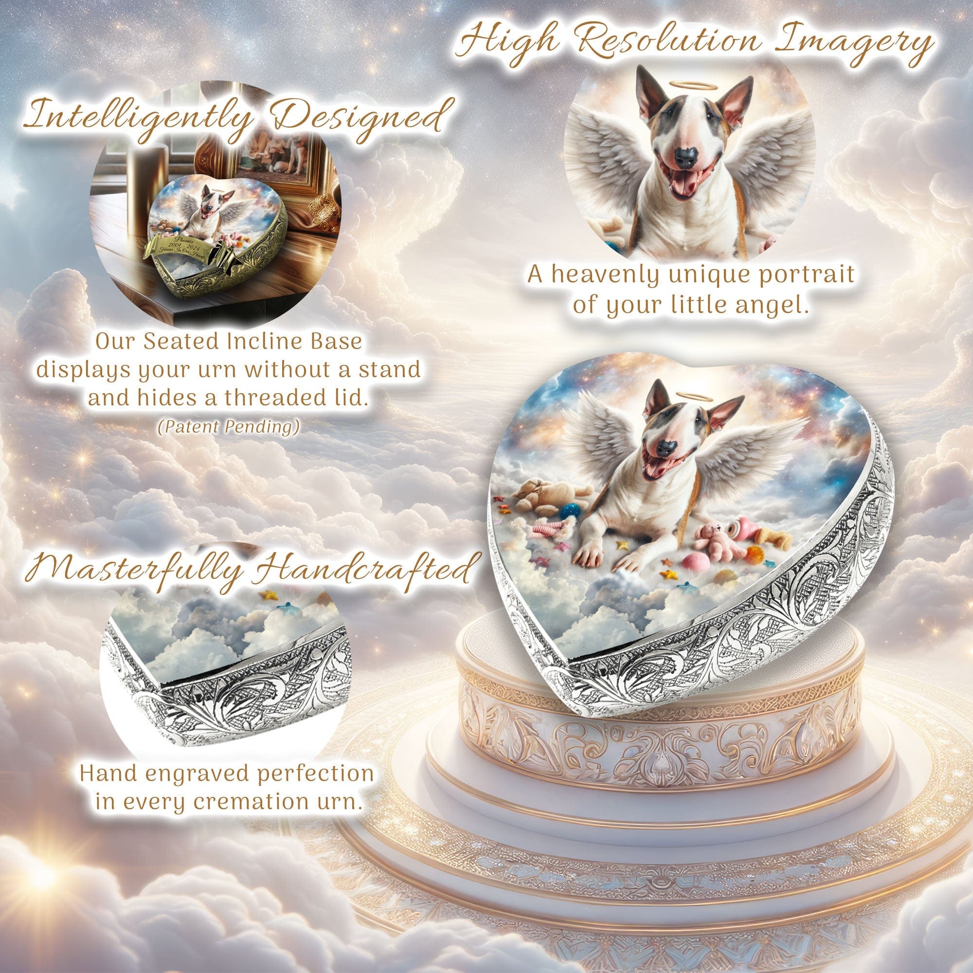 Bull Terrier Dog Urn - Cosmic Charm Urn for Dog Ashes