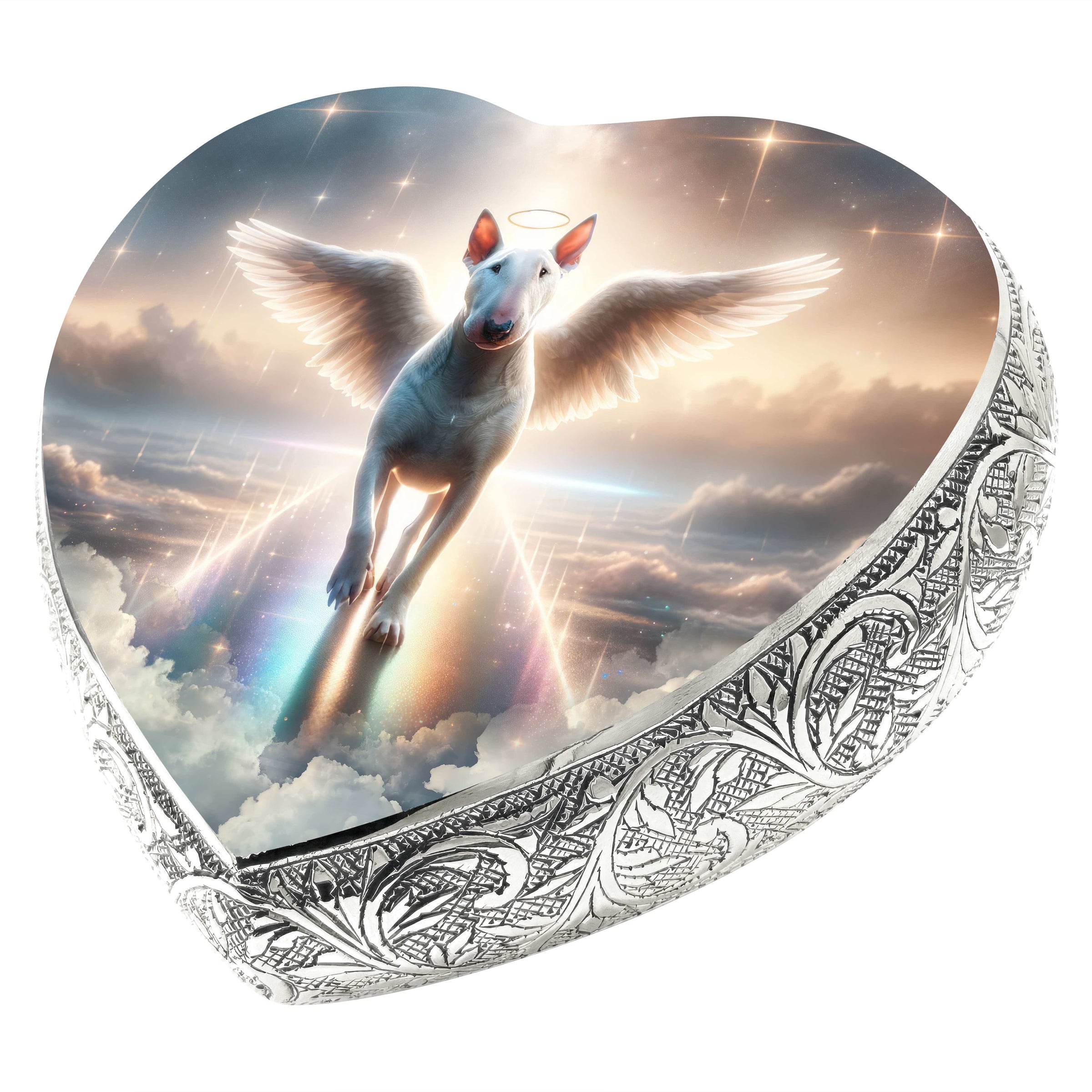 Bull Terrier Urn for Dog Ashes - Rainbow Bridge Dog Urn