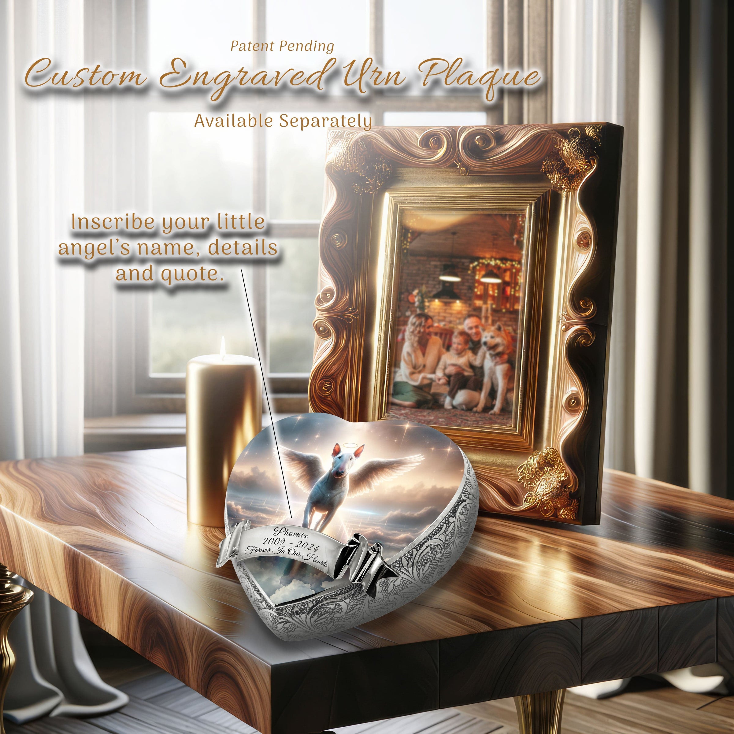 Bull Terrier Urn for Dog Ashes - Rainbow Bridge Dog Urn