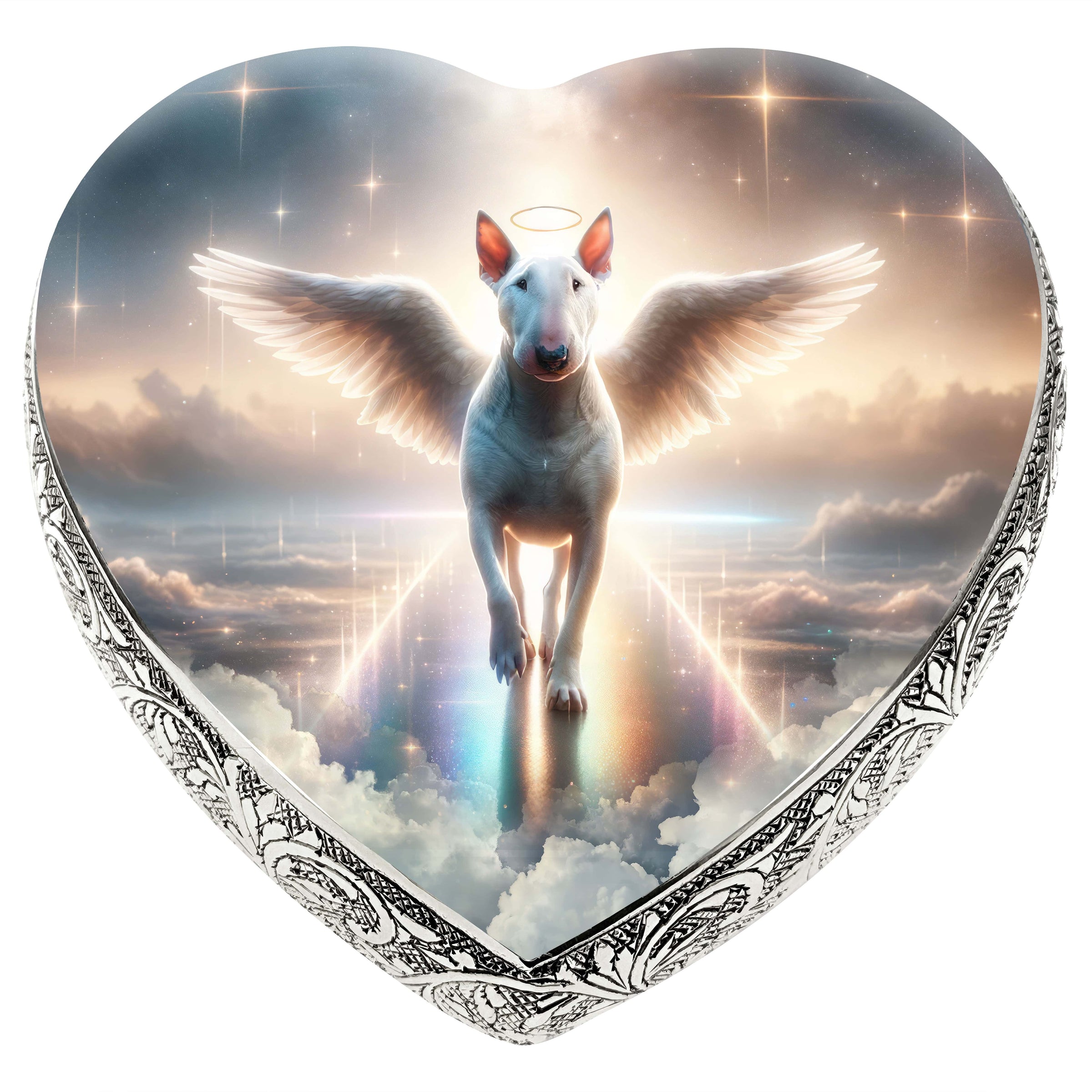 Bull Terrier Urn for Dog Ashes - Rainbow Bridge Dog Urn
