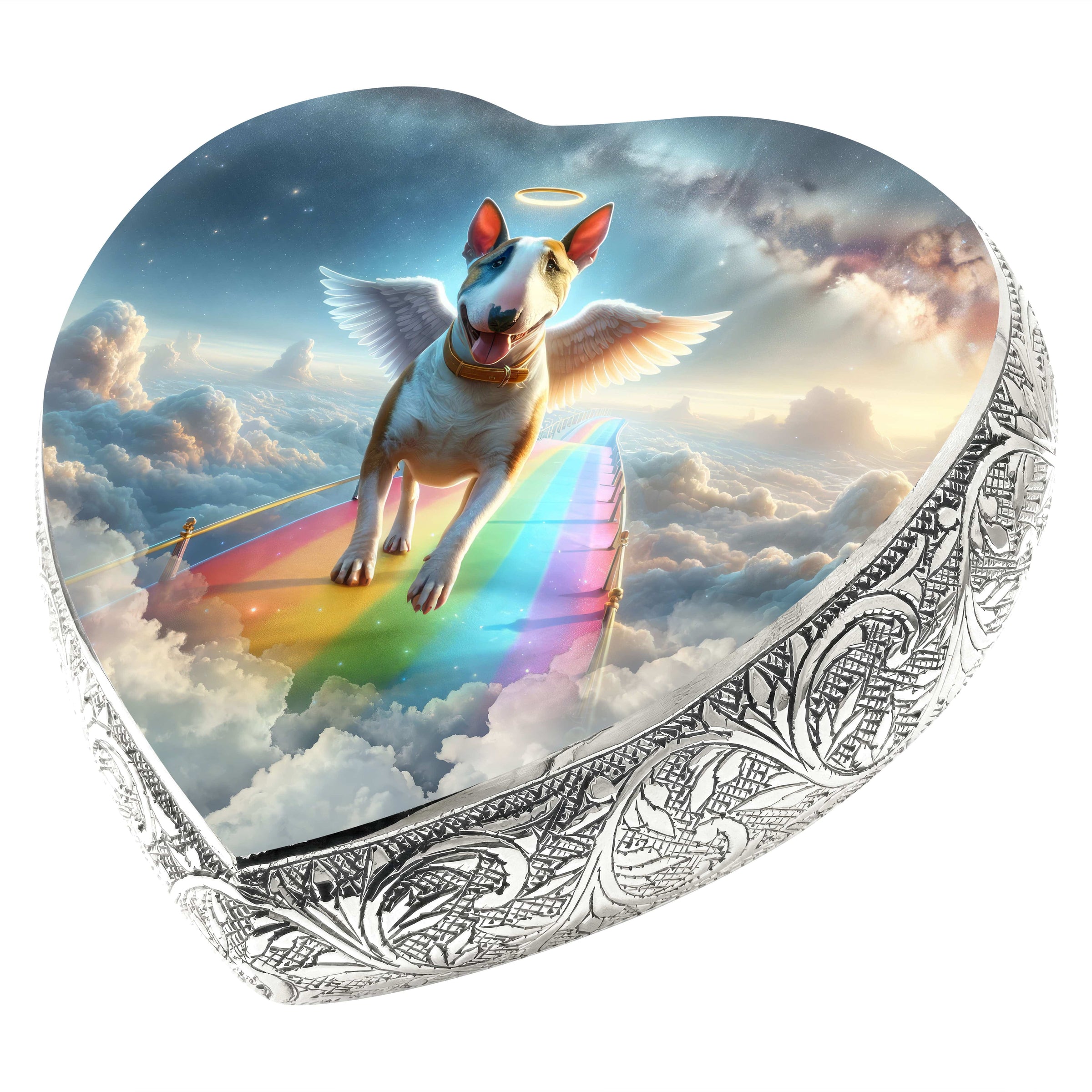 Bull Terrier Dog Urn - Rainbow Crossing Urn for Dog Ashes