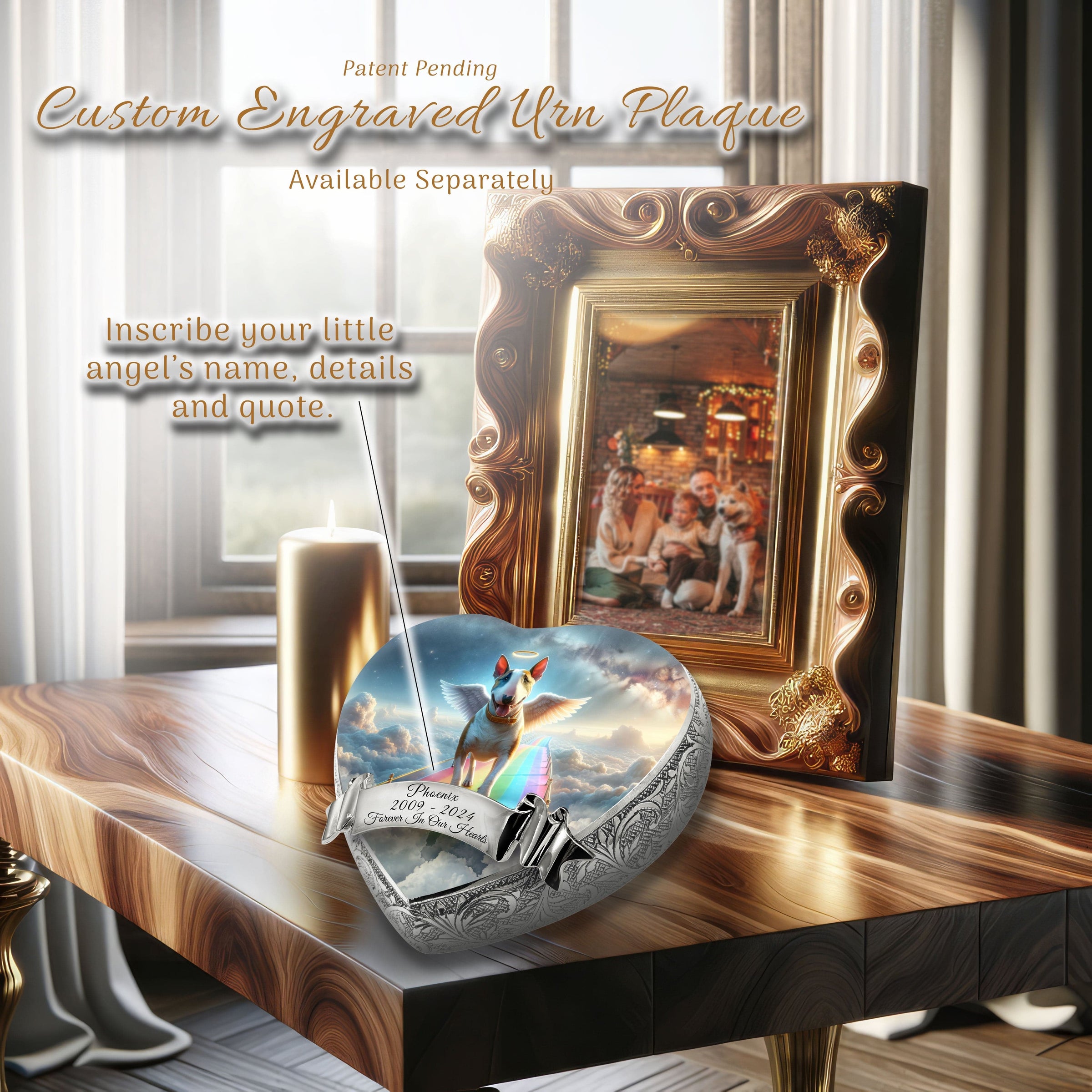 Bull Terrier Dog Urn - Rainbow Crossing Urn for Dog Ashes