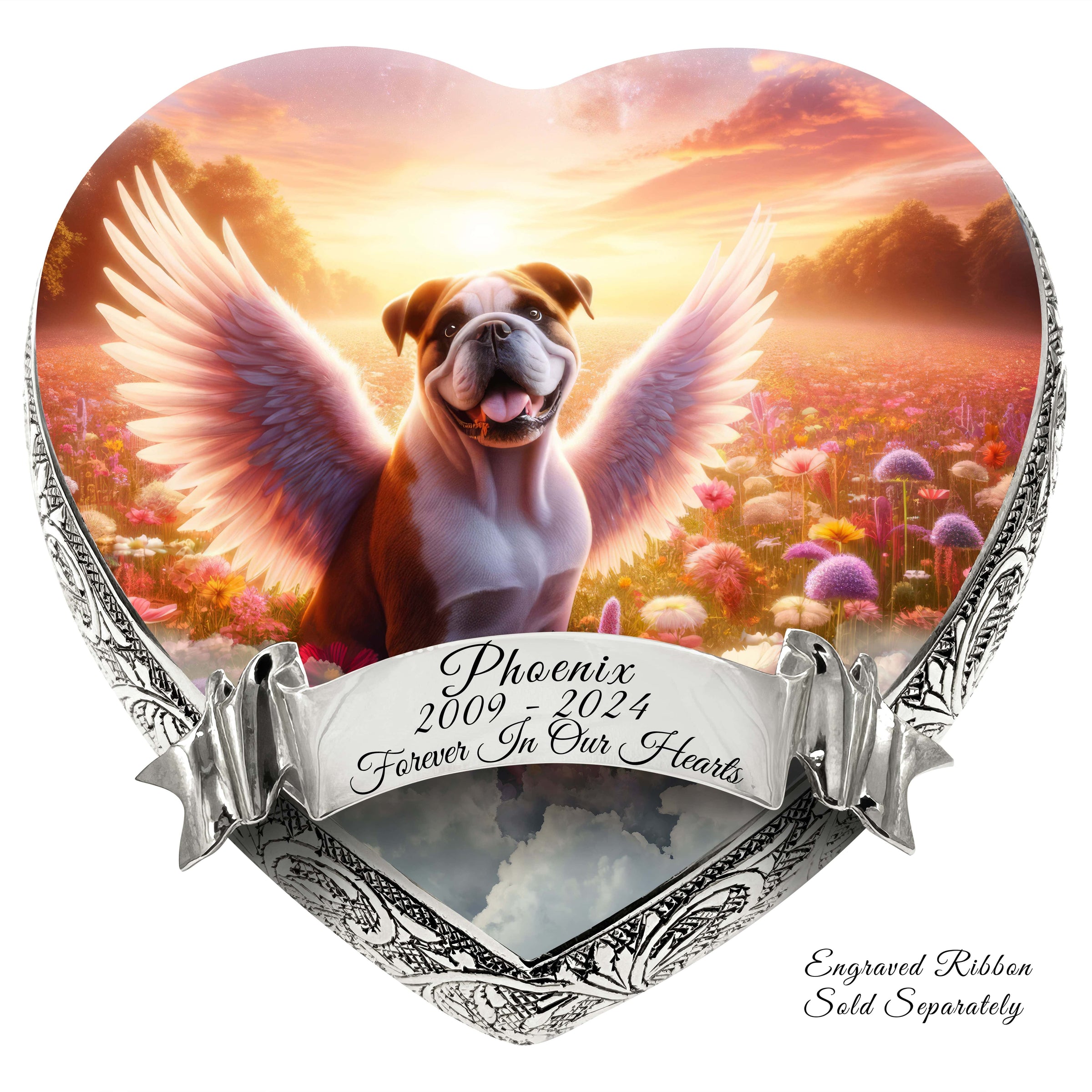Bulldog Dog Urn - Angelic Splendor Urn for Dog Ashes