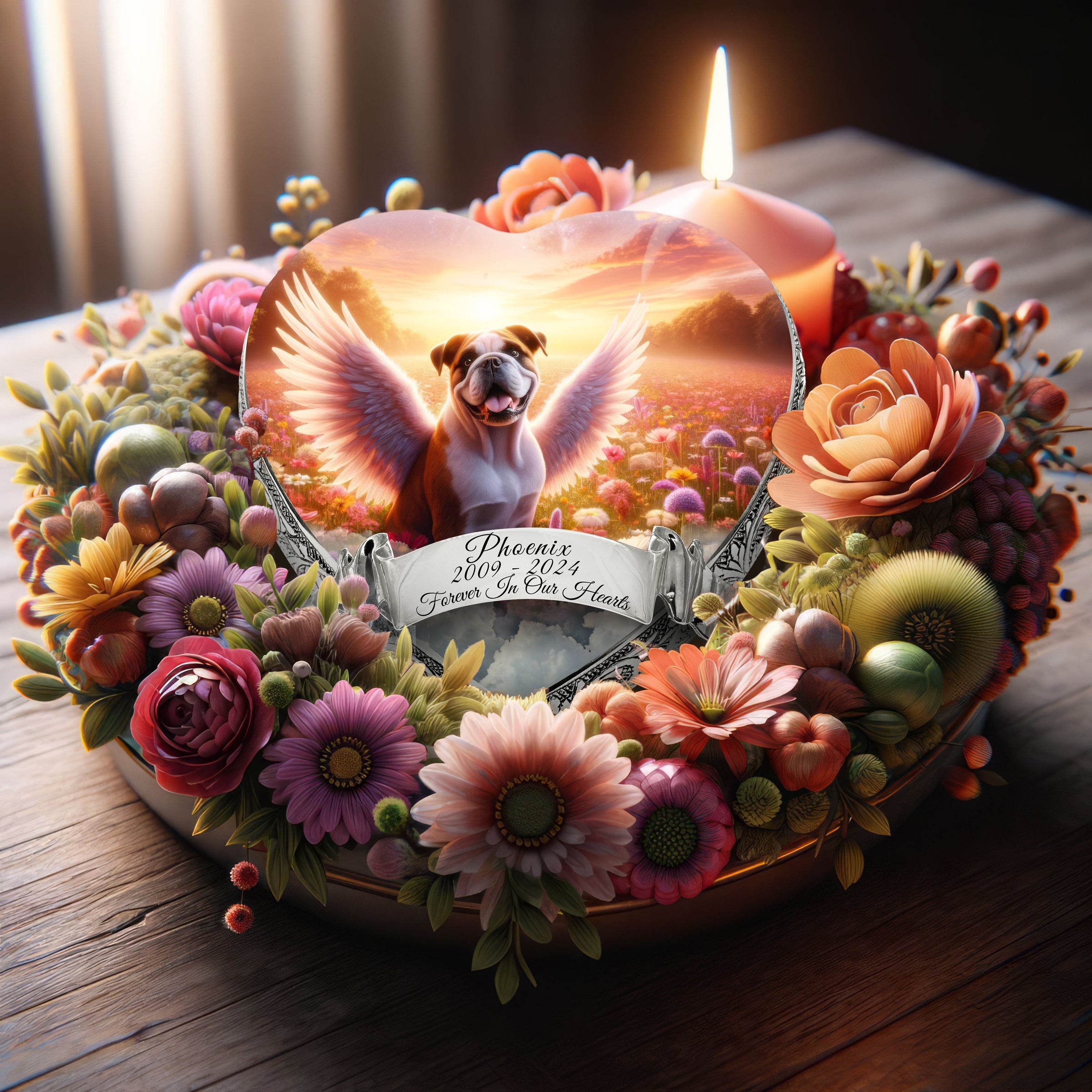 Bulldog Dog Urn - Angelic Splendor Urn for Dog Ashes