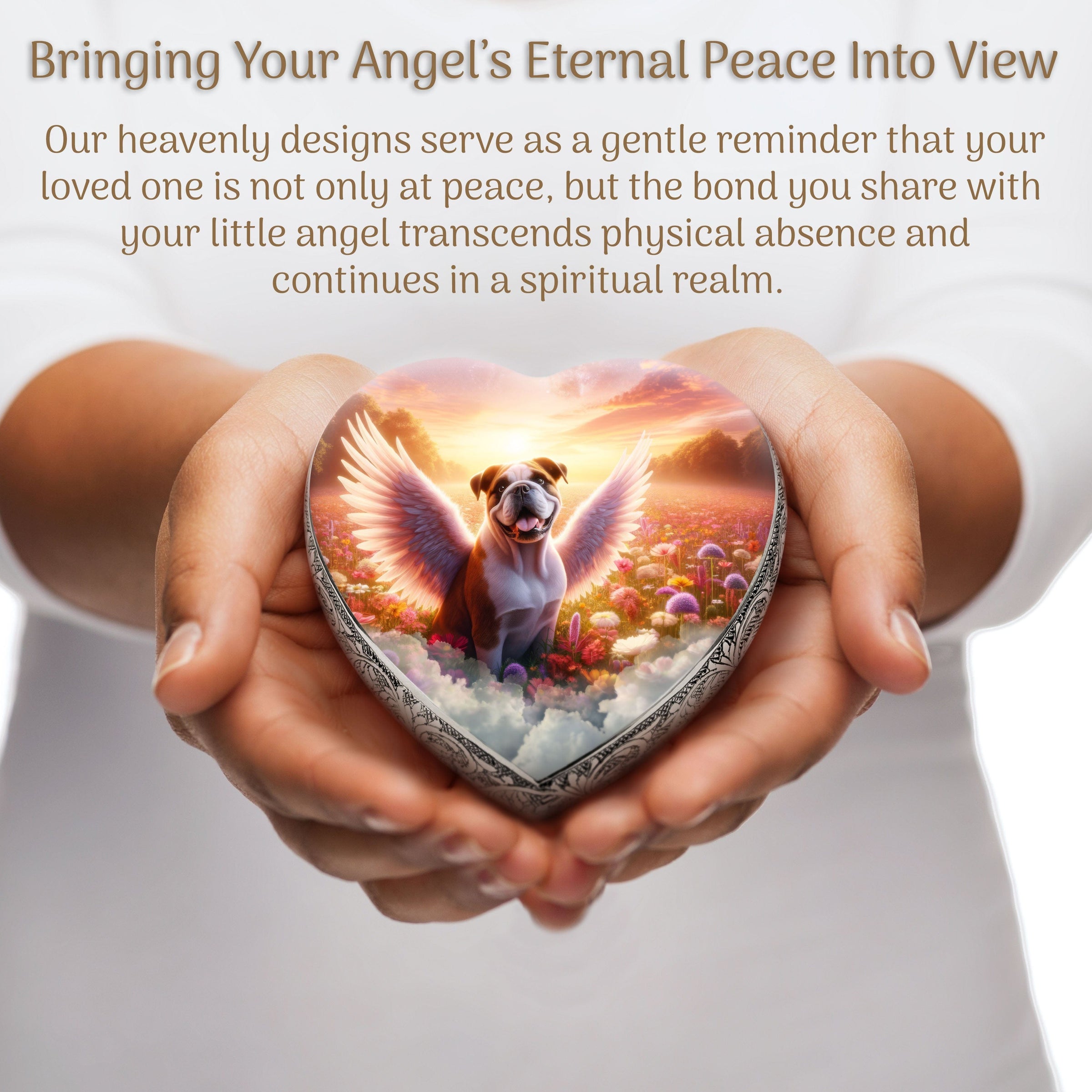 Bulldog Dog Urn - Angelic Splendor Urn for Dog Ashes