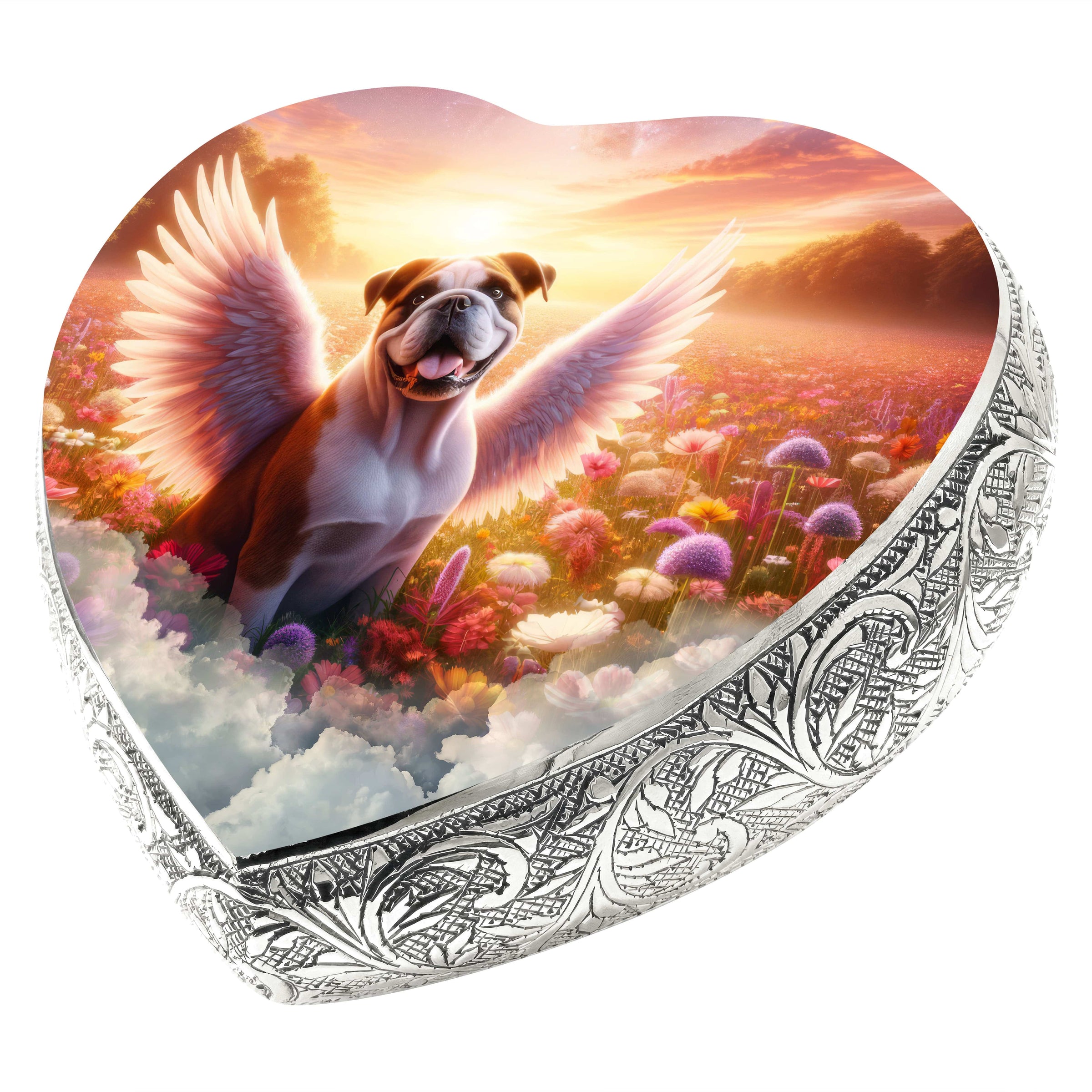 Bulldog Dog Urn - Angelic Splendor Urn for Dog Ashes