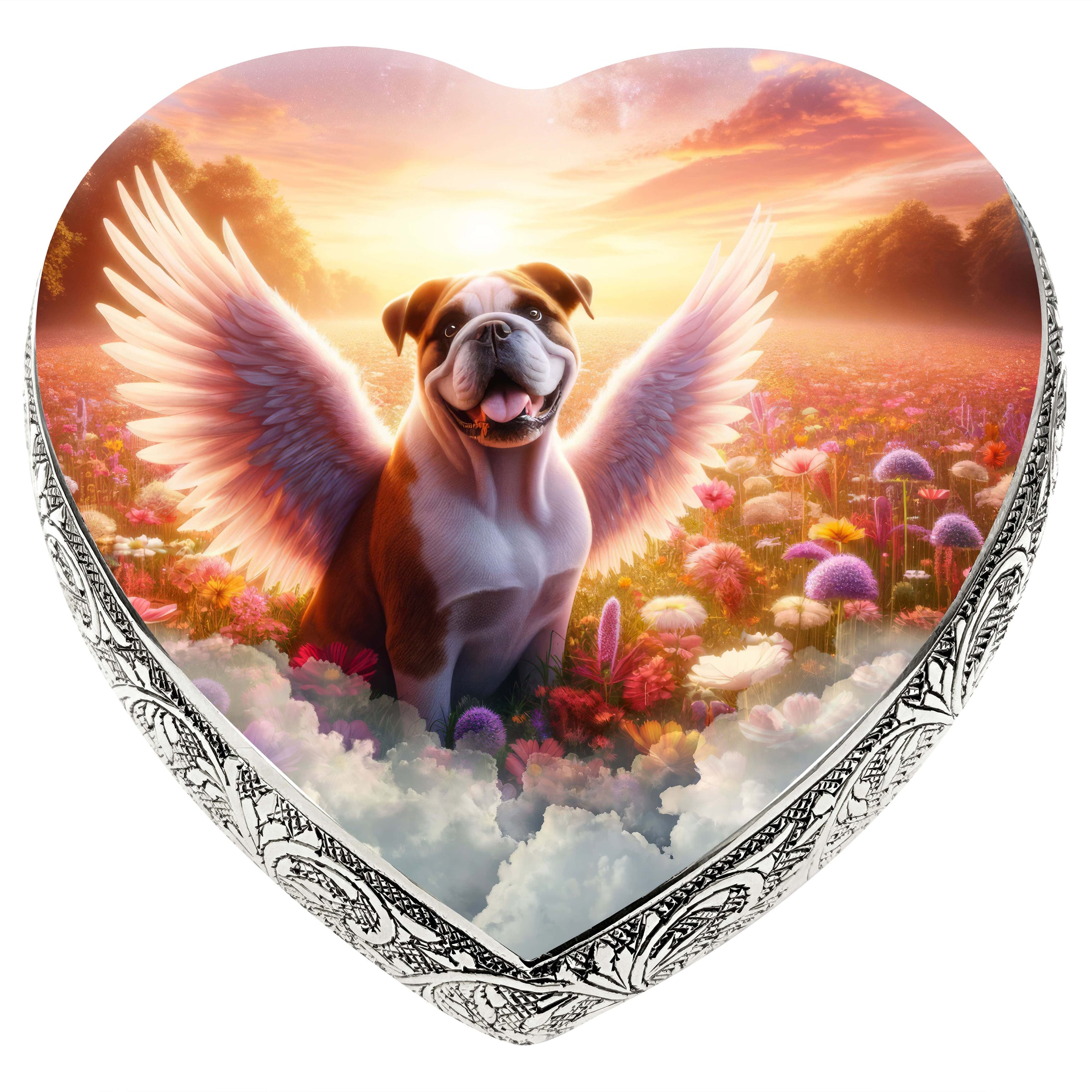 Bulldog Dog Urn - Angelic Splendor Urn for Dog Ashes