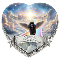 Dark Mini Poodle Dog Urn - Rainbow Bridge Urn for Dog Ashes