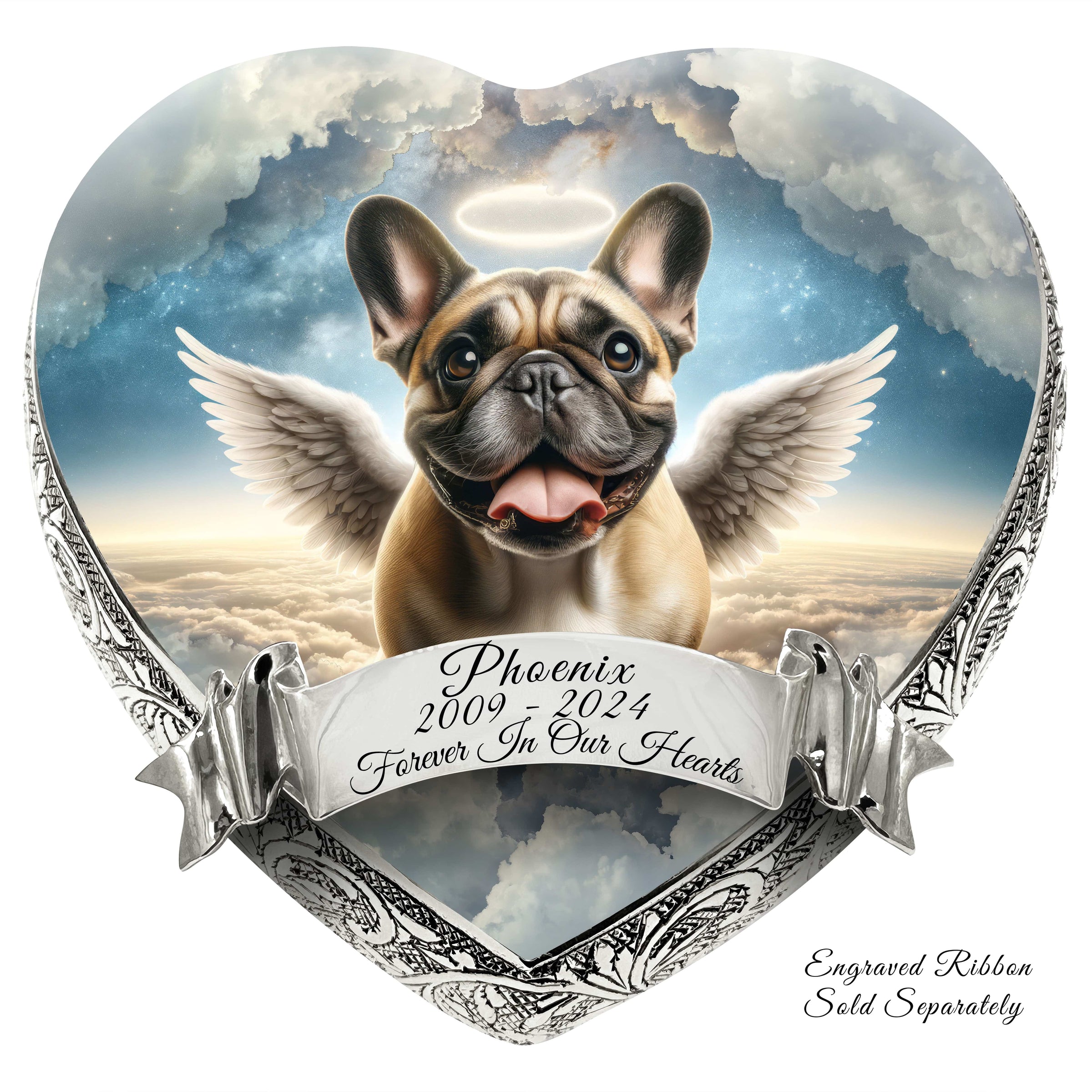 French Bulldog Dog Urn - Cherubic Charm Urn for Dog Ashes